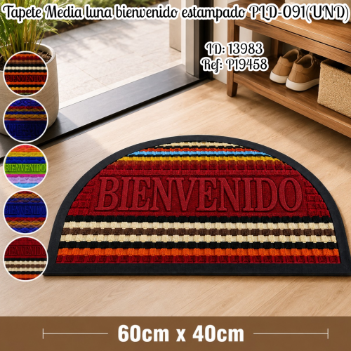 Tapete Media luna bienvenido estampado PLD-091(UND)