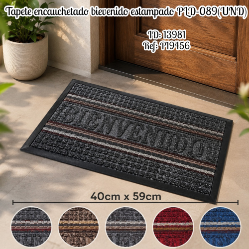 Tapete encauchetado bievenido estampado PLD-089(UND)