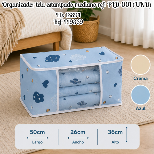 Organizador tela estampado mediano ref: PLD-001 (UND)
