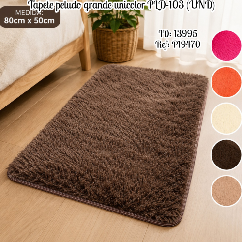 Tapete peludo grande unicolor PLD-103 (UND)