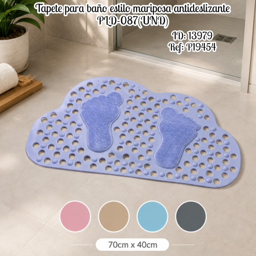 Tapete para baño estilo mariposa antideslizante PLD-087(UND)