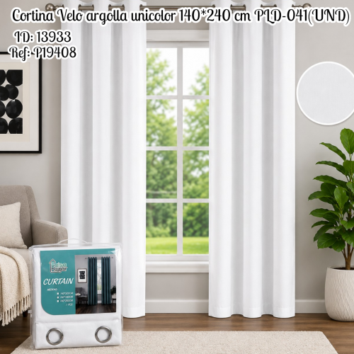 Cortina Velo argolla unicolor 140*240 cm PLD-041(UND)