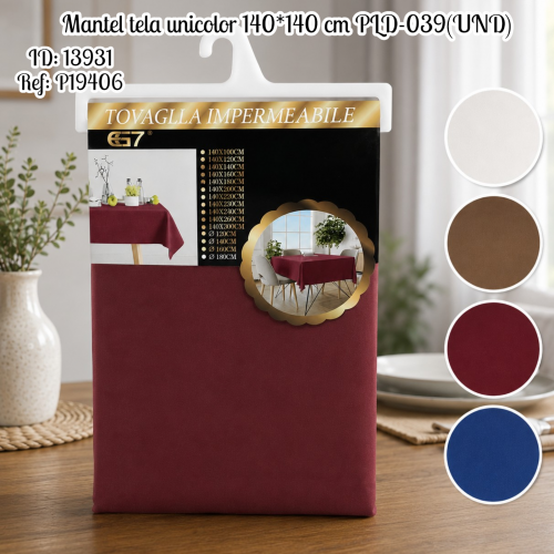 Mantel tela unicolor 140*140 cm PLD-039(UND)