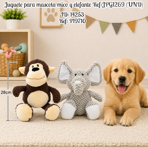 Juguete para mascota mico y elefante Ref:JPG1269 (UND)