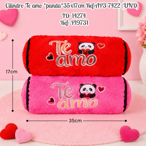 Cilindro Te amo *panda*35x17cm Ref:AP3-7422 (UND)