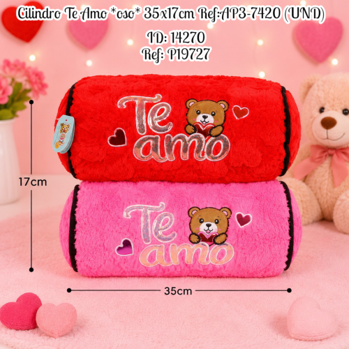 Cilindro Te Amo *oso* 35x17cm Ref:AP3-7420 (UND)