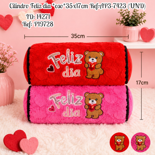 Cilindro Feliz dia *oso*35x17cm Ref:AP3-7423 (UND)