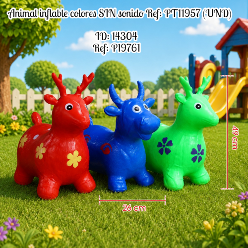Animal inflable colores SIN sonido Ref: PT11957 (UND)
