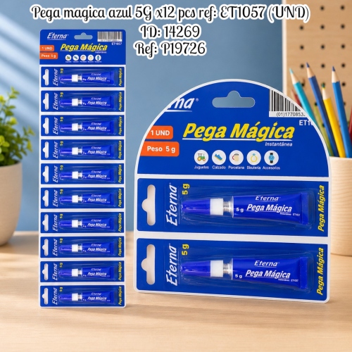 Pega magica azul 5G x12 pcs ref: ET1057 (UND)