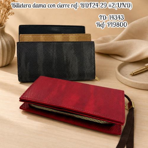 Billetera dama con cierre ref: BDF24-29 #2(UND)