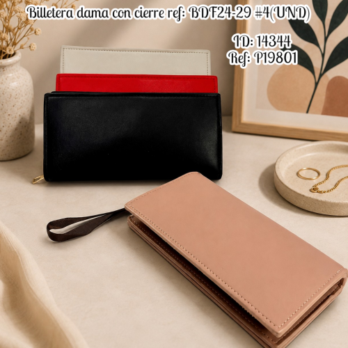 Billetera dama con cierre ref: BDF24-29 #4(UND)