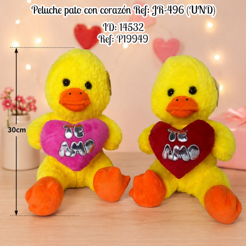 Peluche pato con corazón Ref: JR-496 (UND)