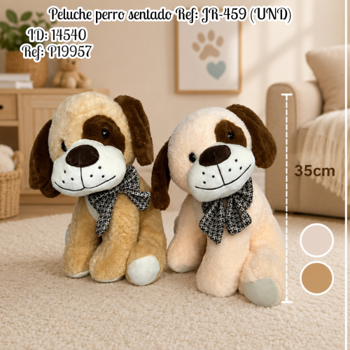 Peluche perro sentado Ref: JR-459 (UND)