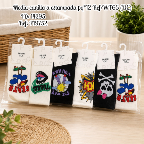 Media canillera estampada pq*12 Ref:WF66 (DC)