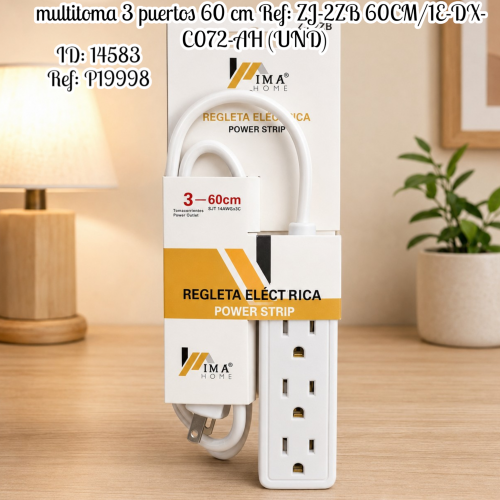 multitoma 3 puertos 60 cm Ref: ZJ-2ZB 60CM/1E-DX-C072-AH (UND)