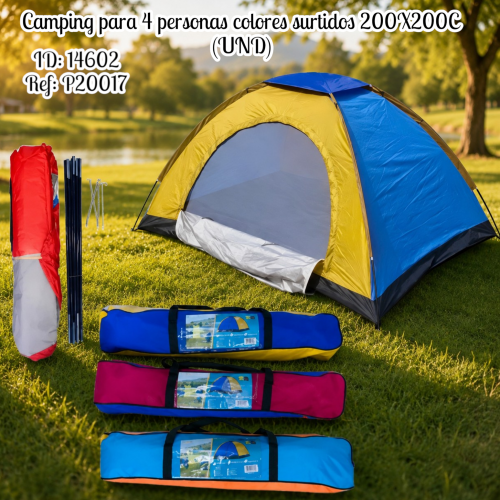 Camping para 4 personas colores surtidos 200X200C  (UND)