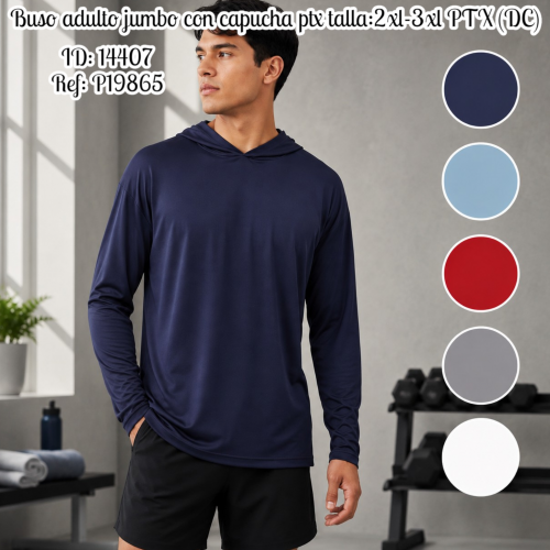 Buso adulto jumbo con capucha ptx talla:2xl-3xl (DC)