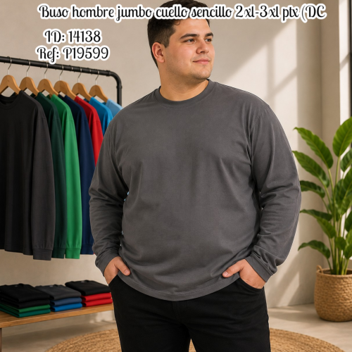 Buso hombre jumbo cuello sencillo 2xl-3xl ptx (DC)
