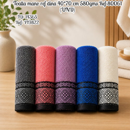 Toalla mano ref dina 40*70 cm 580gms Ref:80061 (UND)