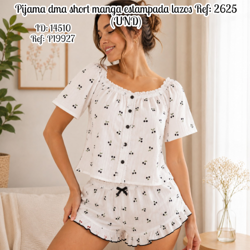 Pijama dma short  manga estampada lazos Ref: 2625 (UND)