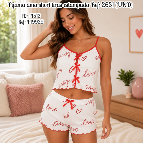 Pijama dma short  tiras estampada  Ref: 2631 (UND)