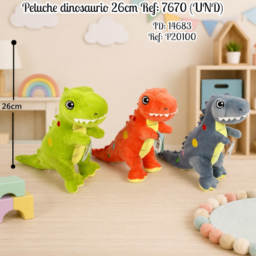 Peluche dinosaurio 26cm  Ref: 7670 (UND)