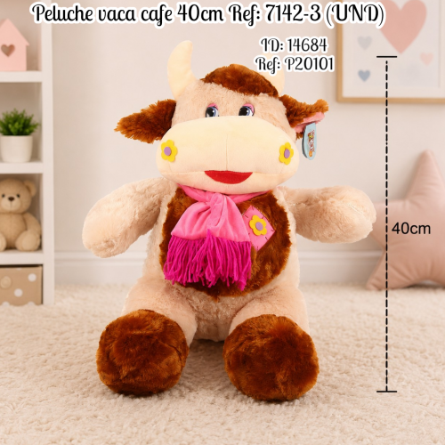 Peluche vaca cafe  40cm  Ref: 7142-3 (UND)