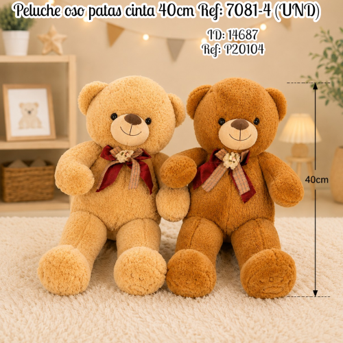 Peluche oso patas cinta 40cm Ref: 7081-4 (UND)