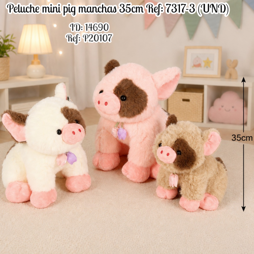 Peluche mini pig manchas 35cm  Ref: 7317-3 (UND)