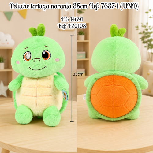 Peluche tortuga naranja 35cm  Ref: 7637-1 (UND)