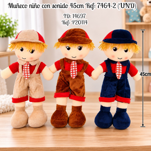 Muñeco niño con sonido  45cm  Ref: 7464-2 (UND)