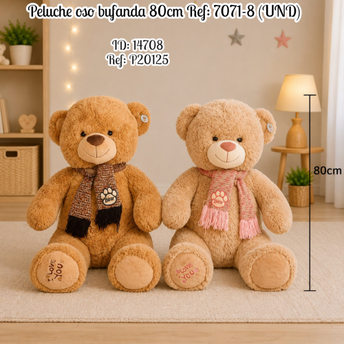 Peluche oso bufanda 80cm  Ref: 7071-8 (UND)