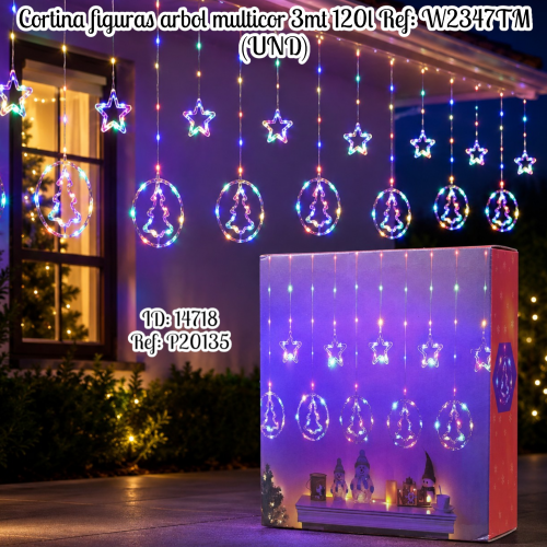 Cortina figuras arbol multicor 3mt 120l Ref: W2347TM (UND)