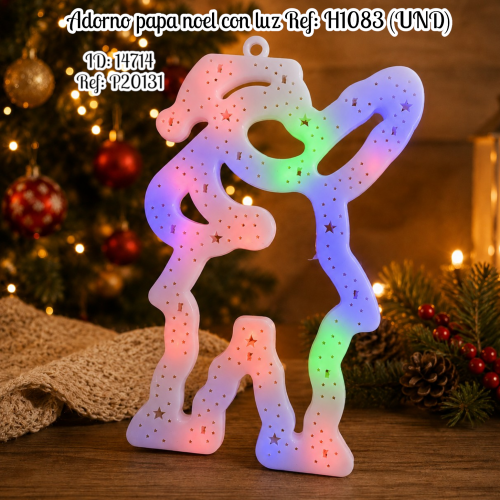 Adorno papa noel con luz Ref: H1083 (UND)