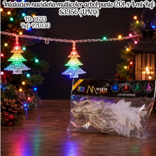 Intalacion navideña multicolor arbol punto  20l x 4 mt Ref: S3956 (UND)
