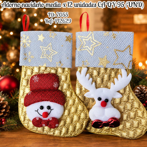 adorno navideño x 12 unidades media CA QY-95 (UND)