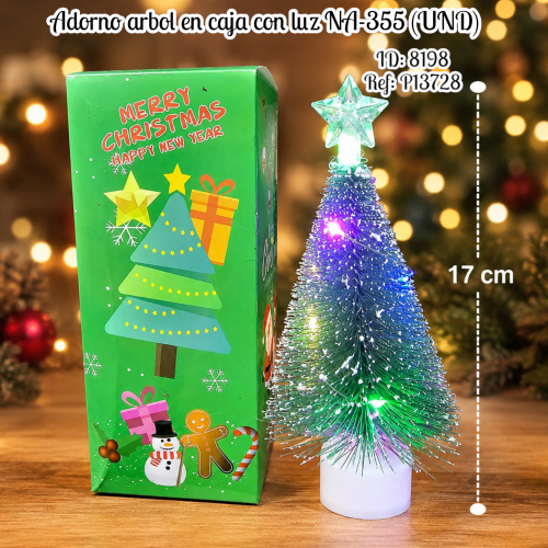 Adorno arbol en caja con luz NA-355 (UND)