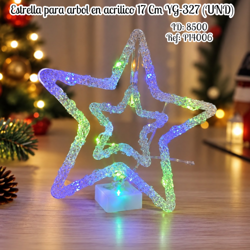 Estrella para arbol en acrilico 17 Cm YG-327 (UND)