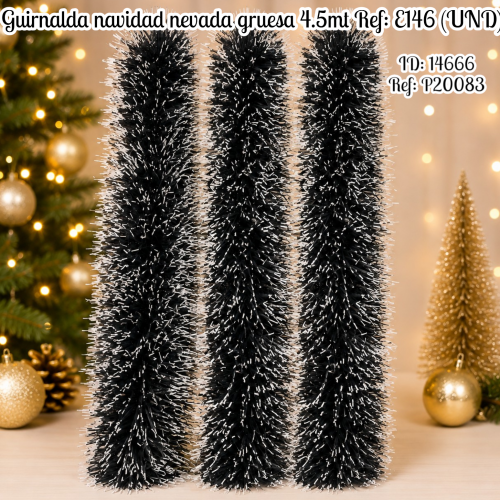 Guirnalda navidad nevada gruesa 4.5mt Ref: E146 (UND)
