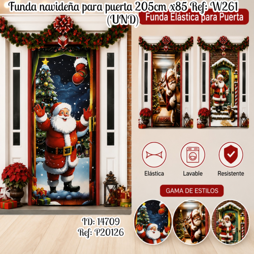 Funda navideña para puerta 205cm x85 Ref: W261 (UND)