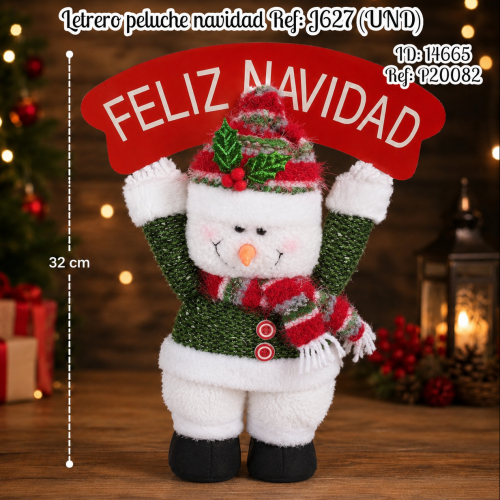Letrero peluche navidad Ref: J627 (UND)
