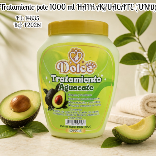 Tratamiento pote 1000 ml HAIR AGUACATE (UND)