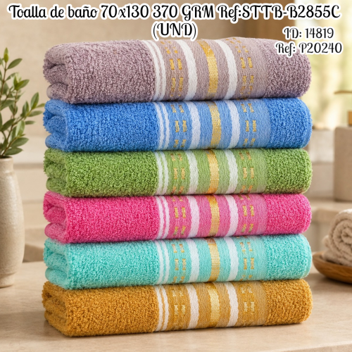 Toalla de baño 70x130 370 GRM  Ref:STTB-B2855C (UND)