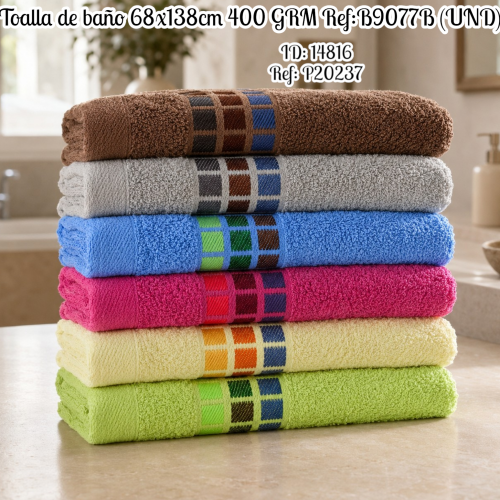 Toalla de baño 68x138cm 400 GRM  Ref:B9077B (UND)