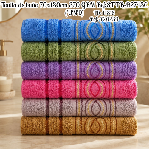 Toalla de baño 70x130cm 370 GRM Ref:STTB-B2743C (UND)