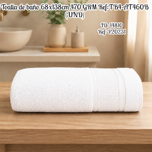 Toalla de baño 68x138cm 470 GRM Ref:TB4-AT460B (UND)