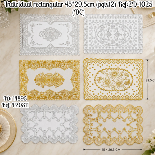 Individual rectangular 45*29.5cm (pqtx12) Ref:2D-1025 (DC)