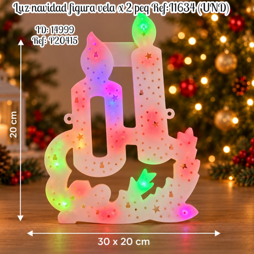 Luz navidad figura vela x 2 peq Ref:I1634 (UND)