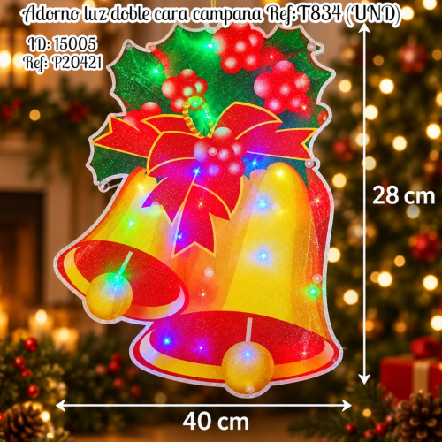 Adorno luz doble cara campana Ref:T834 (UND)