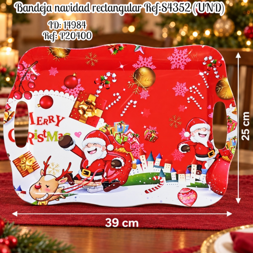 Bandeja navidad rectangular Ref:S4352 (UND)